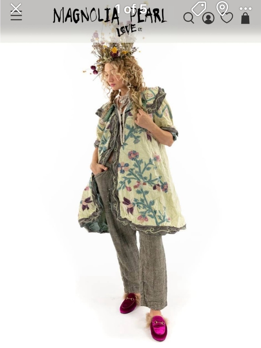 Magnolia Pearl floral embroidered Jooles duster coat
